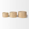 Kailini Set of 3 Nesting Seagrass & Palm Leaf Boxes with Lids, by Mercana, 13.39" length x 13.39" width x 8.27" height thumbnail 2