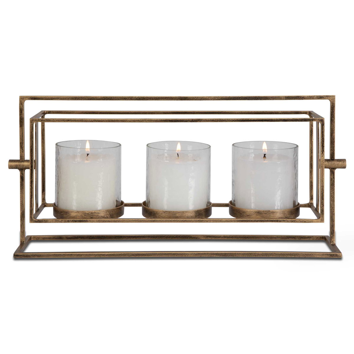 Wenman Gold Triple Candleholder, Candles & Candle Holder by Uttermost, 17.25" width x 8" height x 4" depth View 1