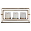 Wenman Gold Triple Candleholder, Candles & Candle Holder by Uttermost, 17.25" width x 8" height x 4" depth thumbnail 1