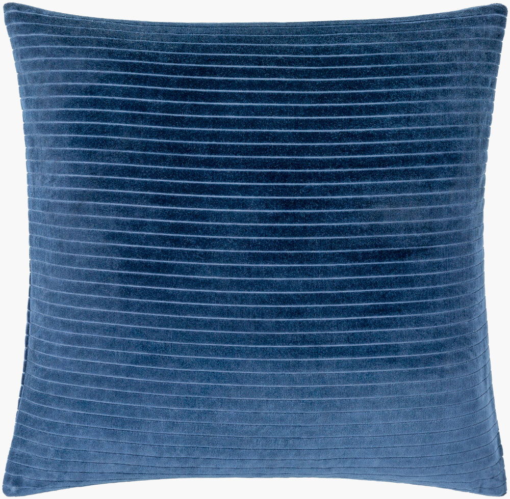Cotton Velvet Stripes Accent Pillow, Decorative Pillow by Surya, 18" length x 18" width