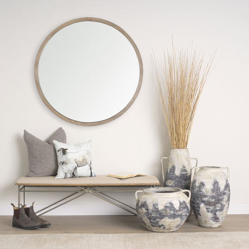 Clover 18 x 18 Gray Watercolor Lambs Decorative Pillow Cover