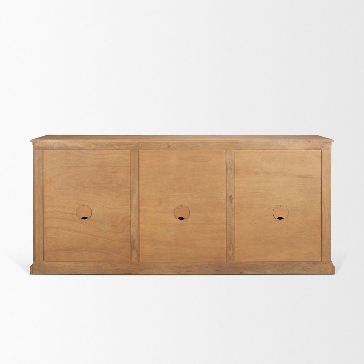 Baron Light Brown Solid Wood with Antiqued Brass Knobs 3-Drawer 6-Door Sideboard, Sideboards & Buffet by Mercana, 81.75" length x 19" width x 36" height View 6