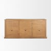 Baron Light Brown Solid Wood with Antiqued Brass Knobs 3-Drawer 6-Door Sideboard thumbnail 5