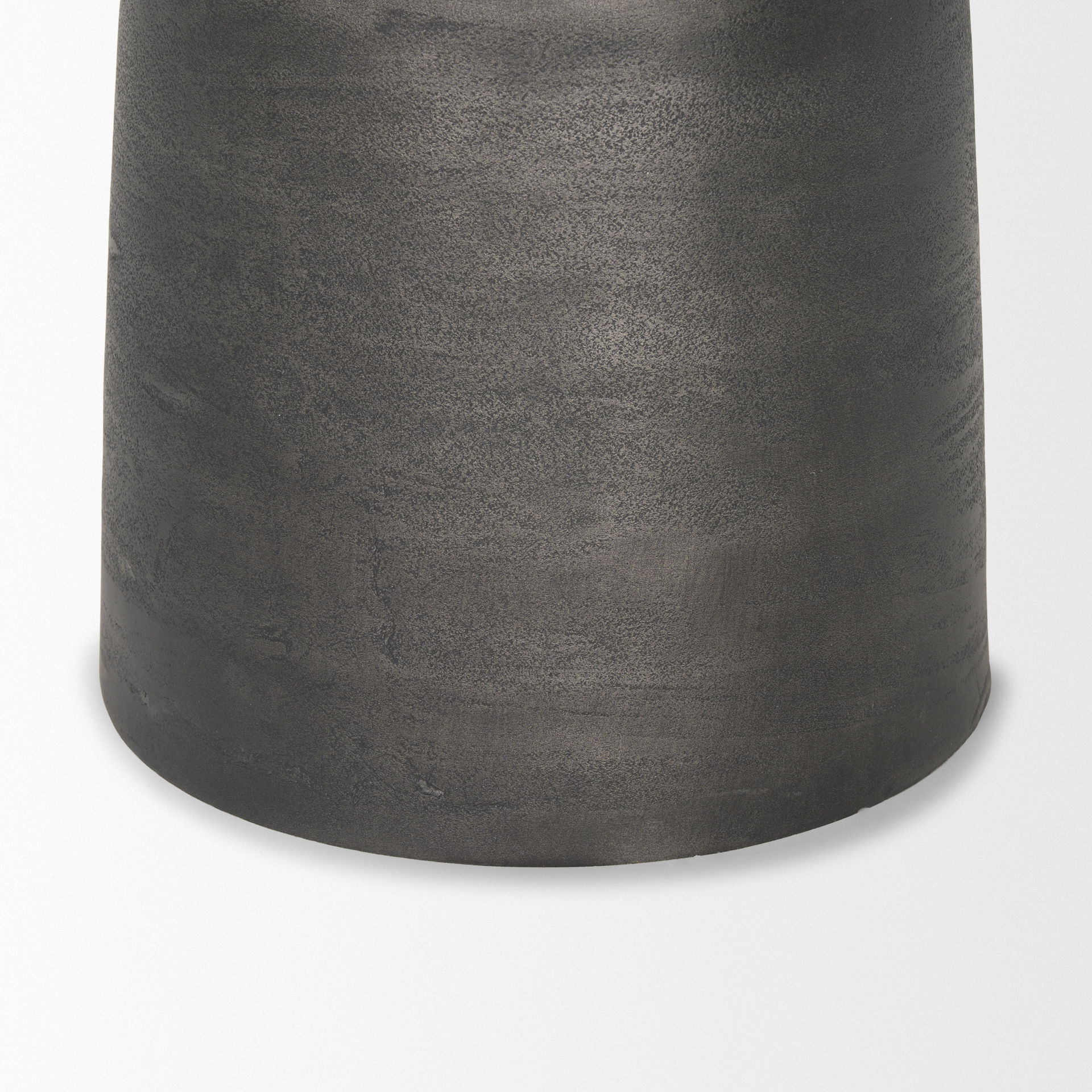 Russo Gunmetal Cast Aluminum with Brown Marble Accent Table large image 