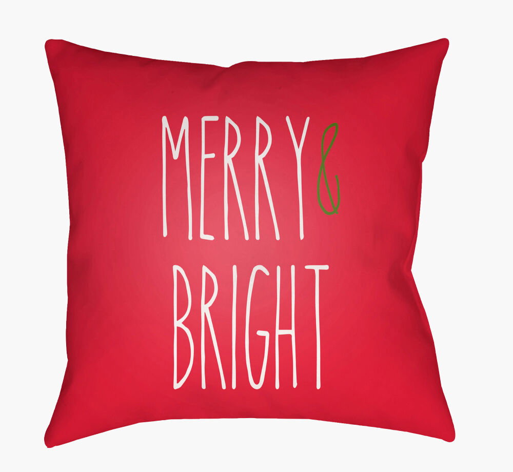 Merry Bright Accent Pillow, Decorative Pillow by Surya, 20" length x 20" width