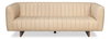 Denys Leather Sofa  Cappuccino White, by Sarreid, 2'11" length x 7'1" width x 2'4" height thumbnail 2
