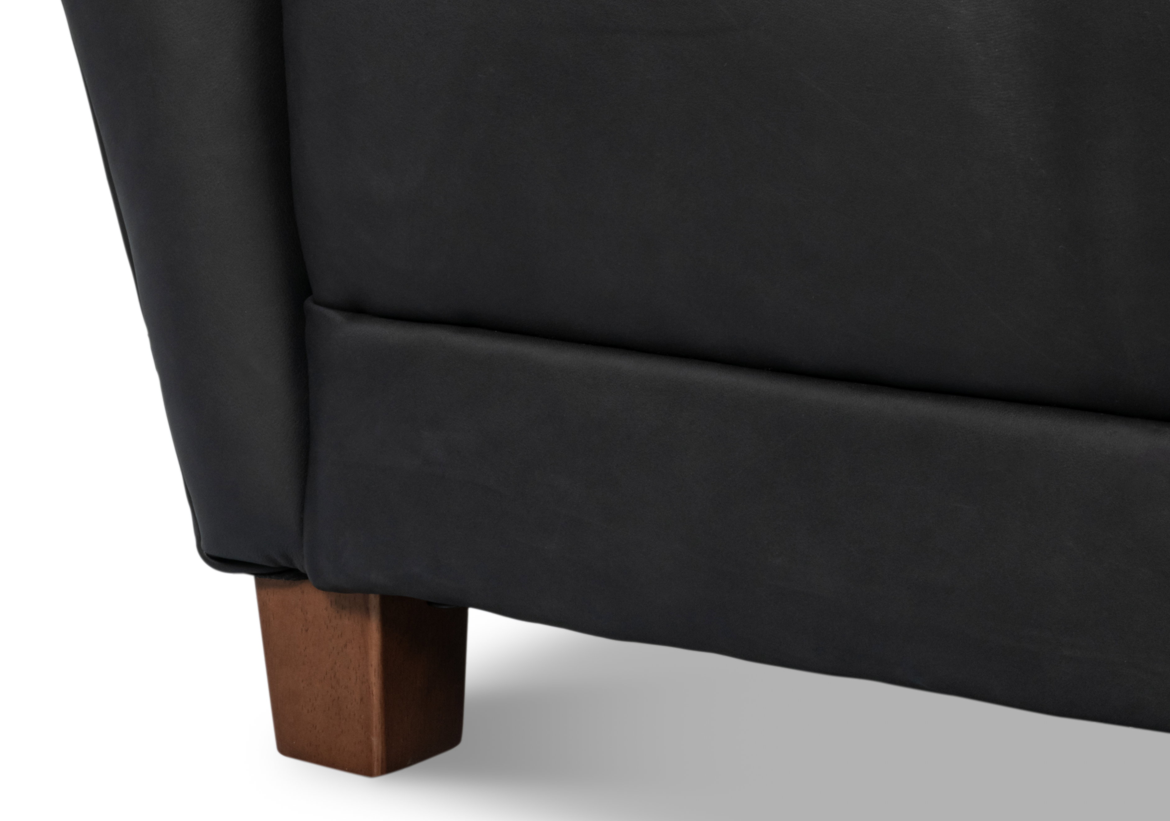 Lombard Wing Chair,Santoni Black Leather, Seating by Sarreid, 34" length x 36" width x 40" height View 6