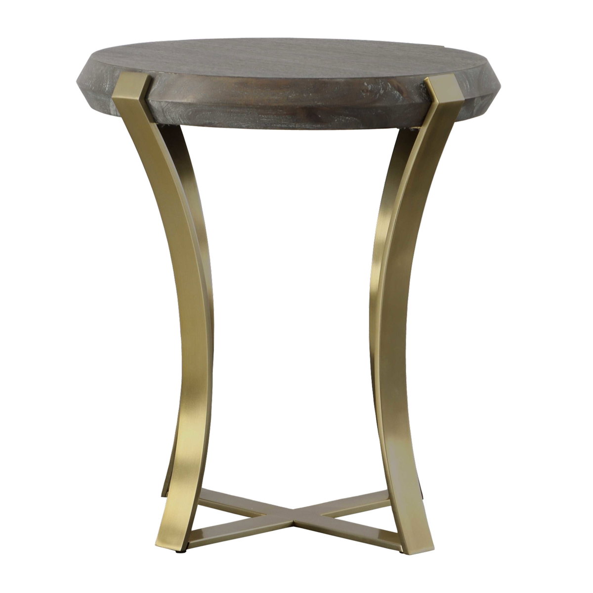 Unite Brass Leg Wood Side Table, Side & End Table by Uttermost, 22.5" width x 24" height x 22.5" depth View 5