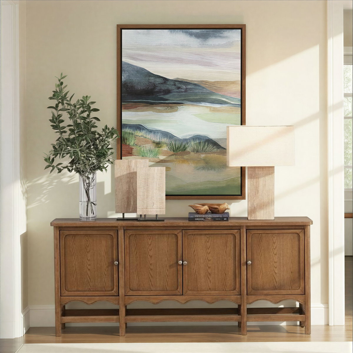 Phoebe Sideboard Dark Brown, Sideboards & Buffet by Dovetail, 78" width x 34.25" height x 18.1" depth View 9