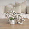 Espanlade I Small 9L x 9W White Wooden Beaded Orb thumbnail 1