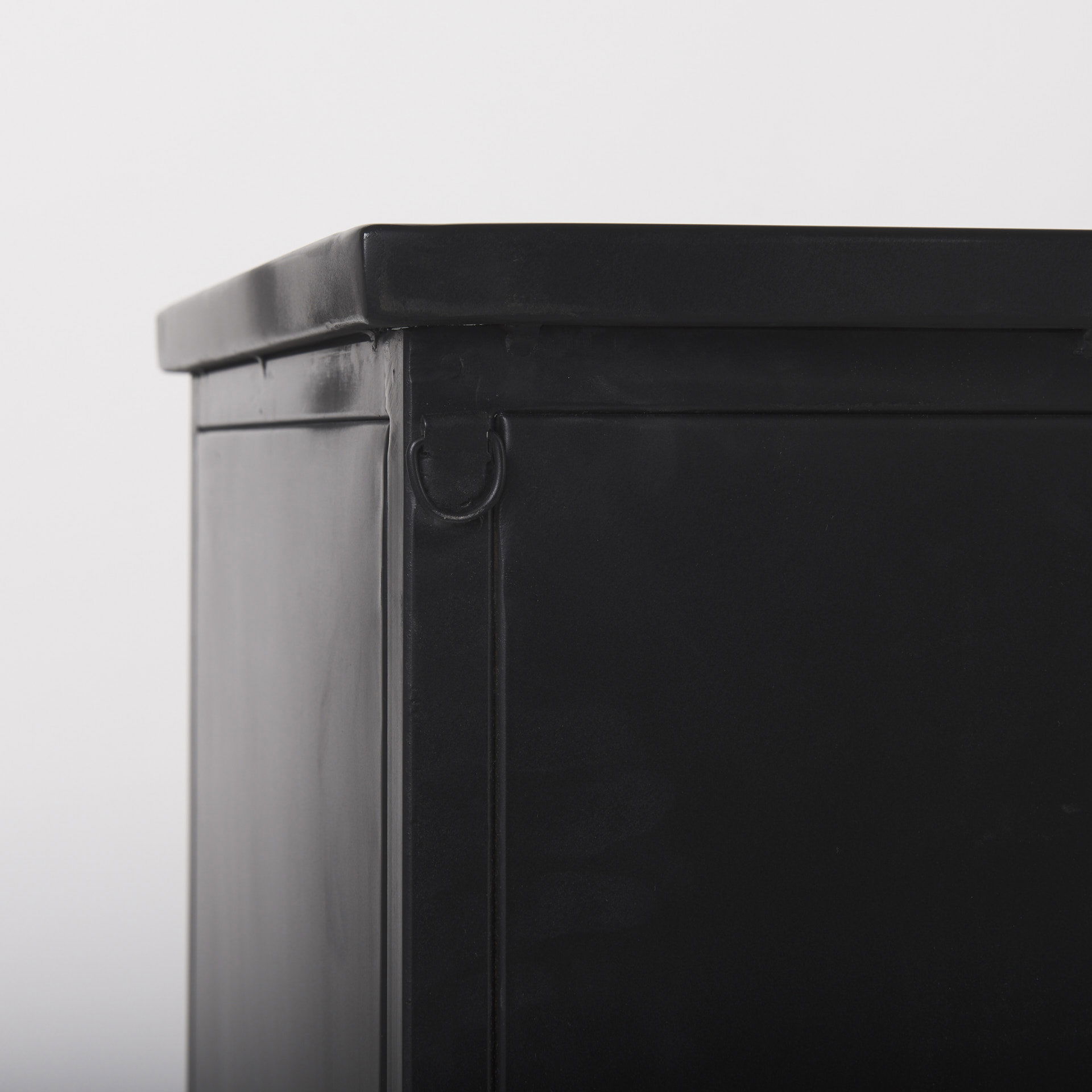 Aurelia  Black and White Metal Four Door Glass Cabinet, Sideboards & Buffet by Mercana, 79" length x 16" width x 33" height View 11