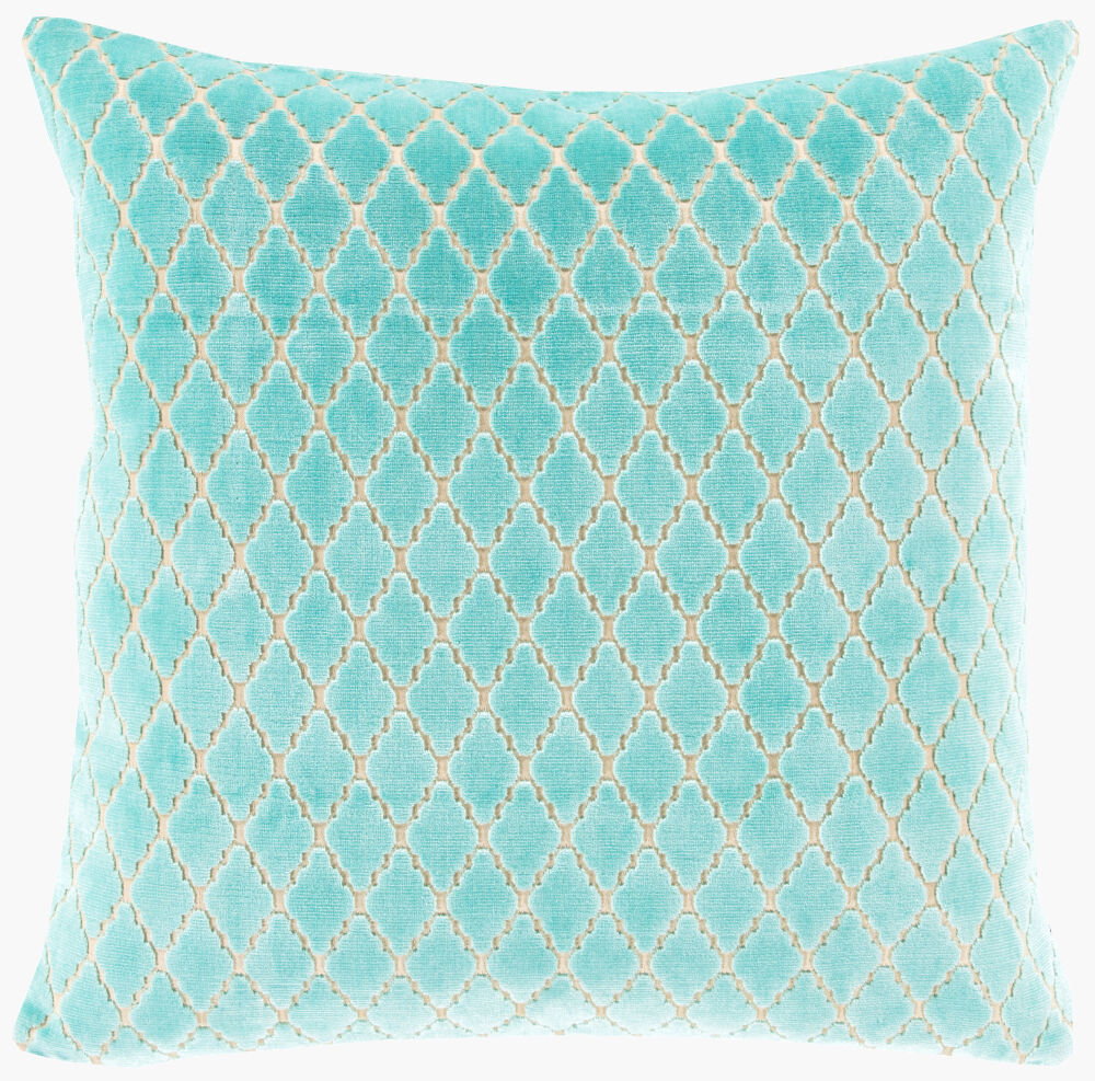 Velvet Antique Lattice Accent Pillow, Decorative Pillow by Surya, 20" length x 20" width