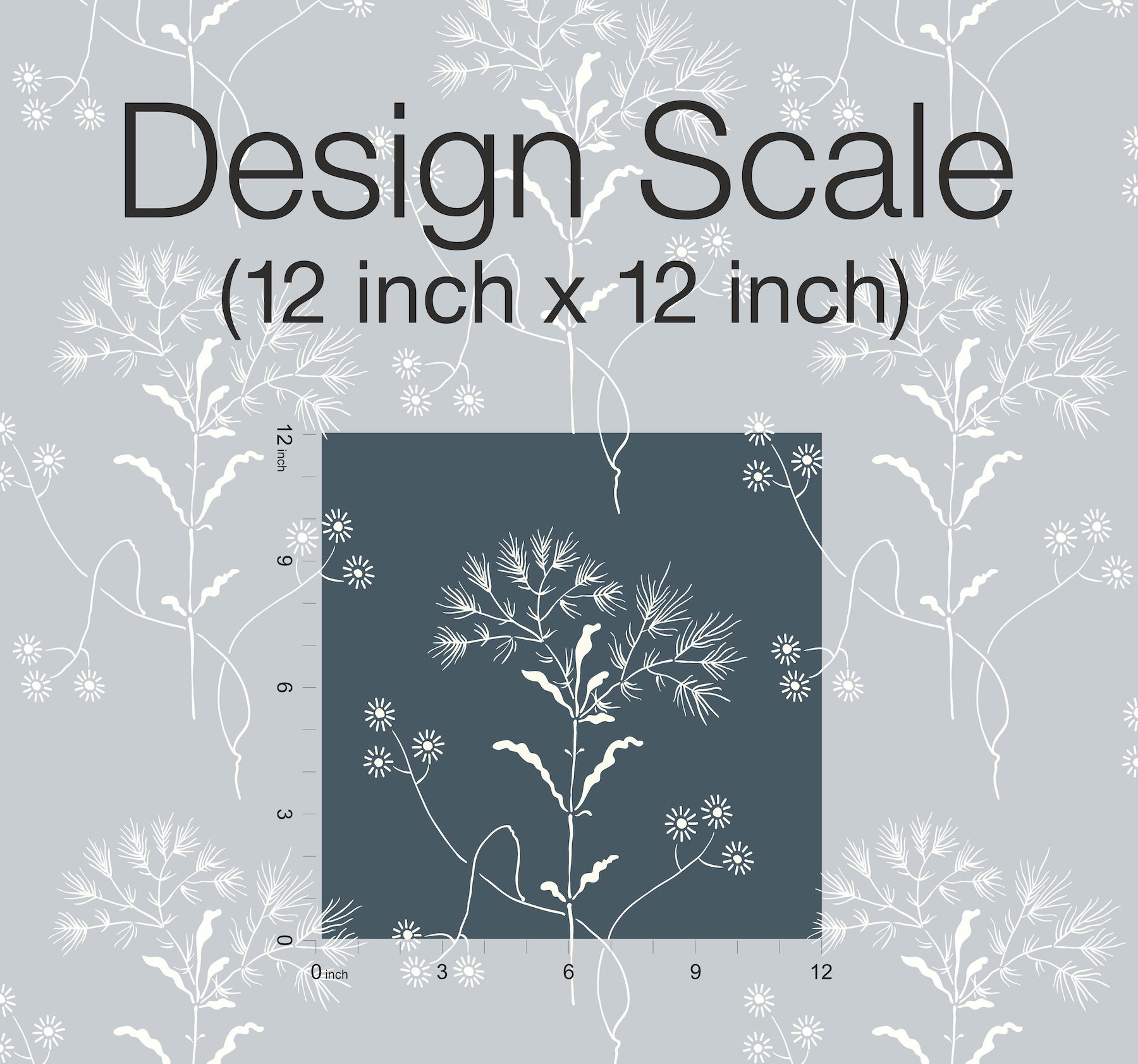 Magnolia Home Wildflower White & Blue Peel & Stick Wallpaper large image 