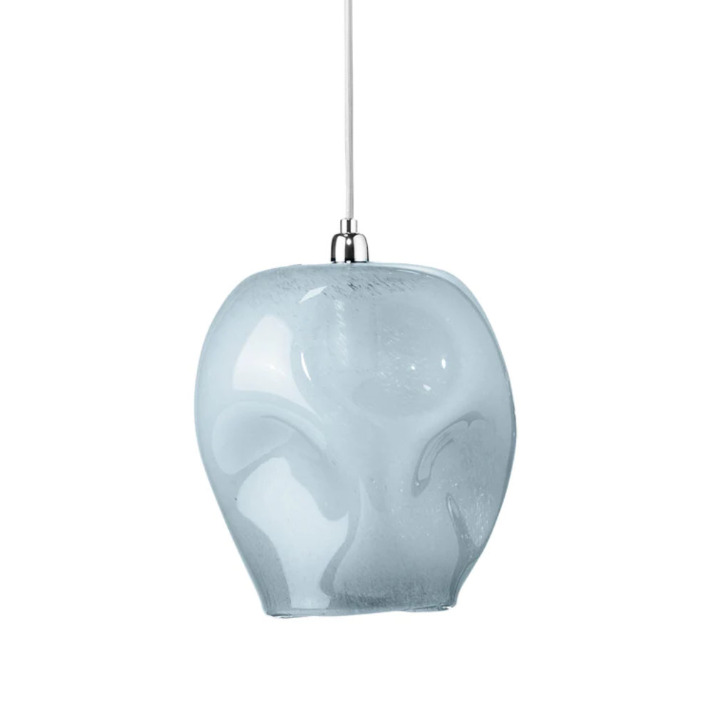 Dimpled Glass Pendant Large In Glass, by Jamie Young, 9" width x 12" height x 9" depth View 1