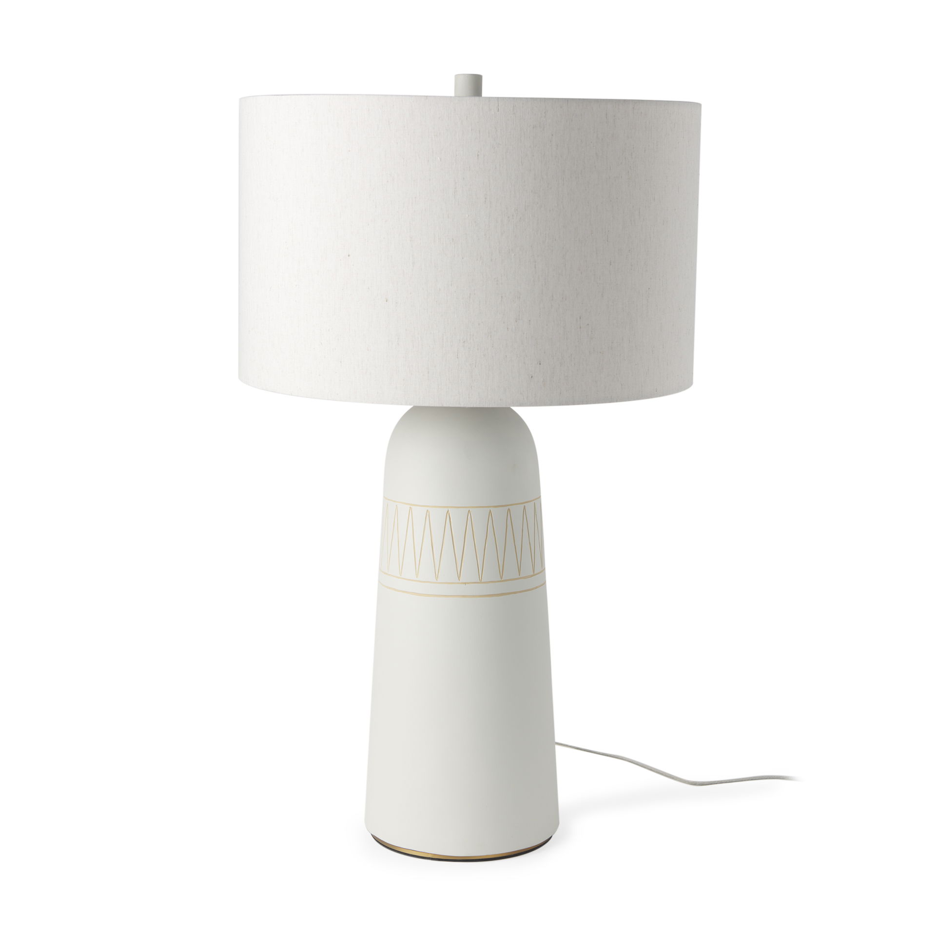 Javier 18.0L x 18.0W x 30.75H Light Base with Cream Shade Table Lamp, by Mercana, 18" length x 18" width x 30" height View 1