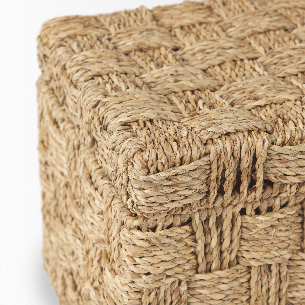 Hanalei Set of 2 Seagrass Boxes with Lids, by Mercana, 11.42" length x 7.48" width x 7.48" height View 9