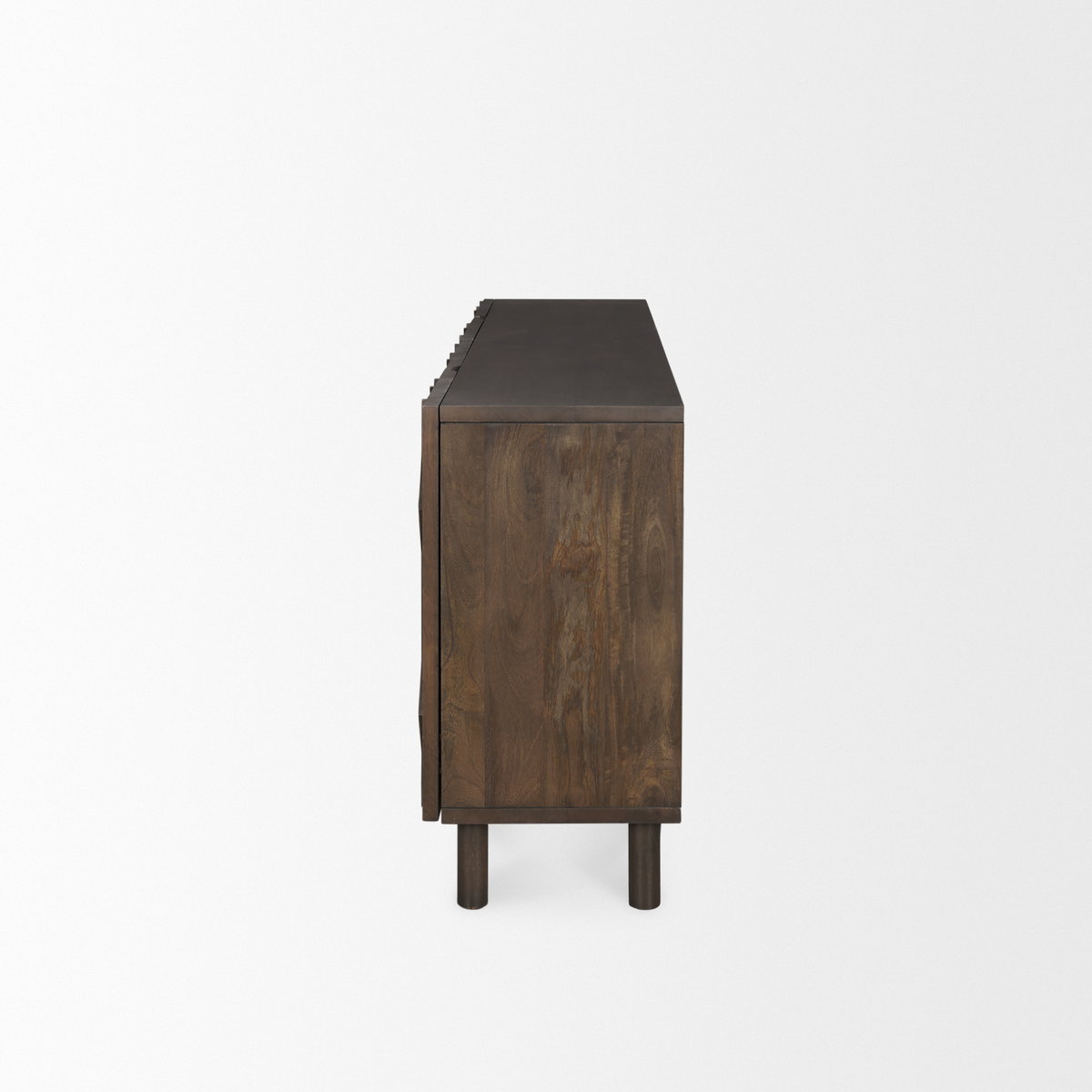 Heera Dark Brown Diamond Motif with Shelf Sideboard, Sideboards & Buffet by Mercana, 71" length x 16.25" width x 32" height View 5