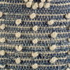 Rofi Blue Denim and Cream Cotton Stitched Square Pouf thumbnail 5