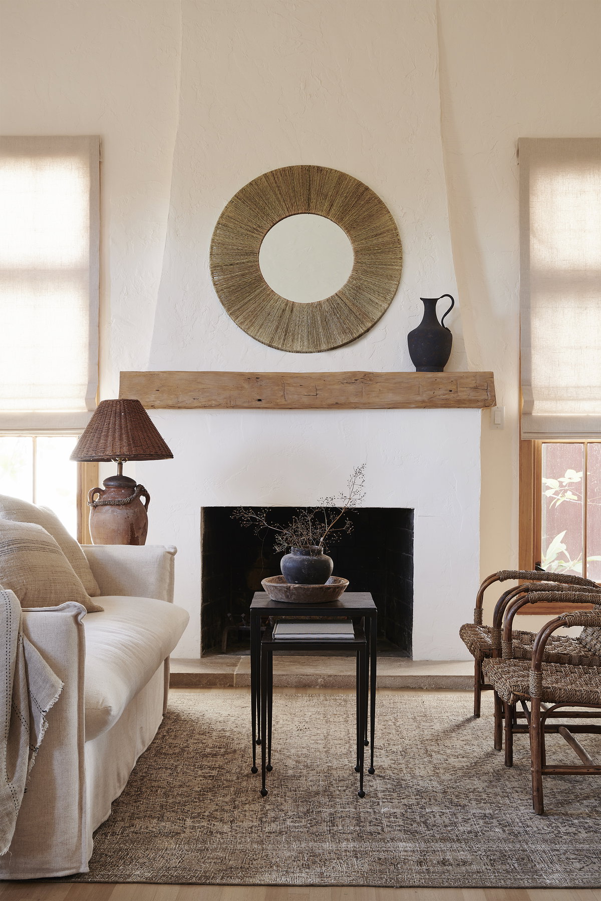 Highball Jute Round Mirror, by Woven, 35.5" diameter x 2" depth View 3