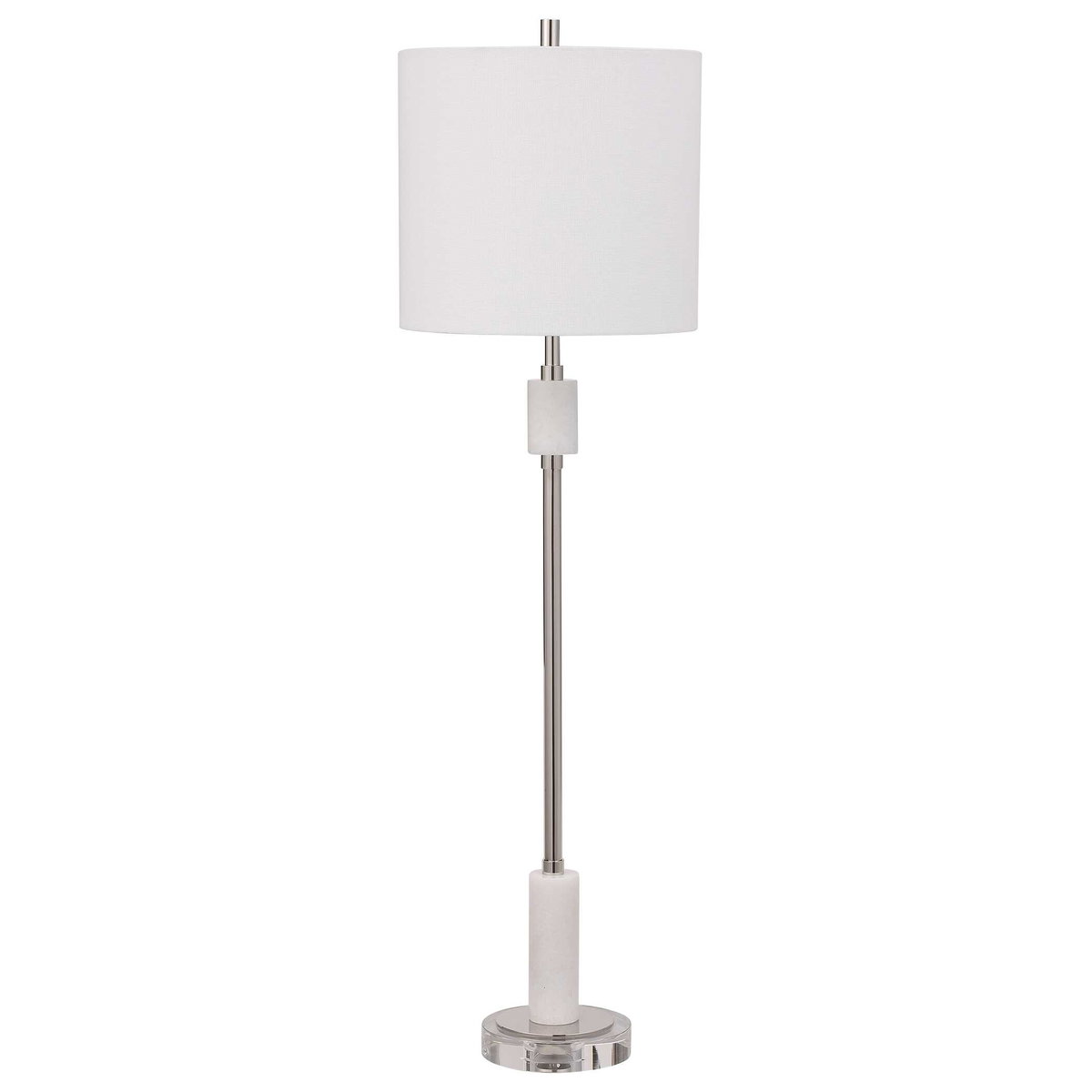 Sussex Nickel Buffet Lamp, by Uttermost, 10" width x 35" height x 10" depth View 5