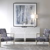 Watercolor Gray Chenille Accent Chair thumbnail 7