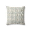 Loloi Ivory Pillow, Decorative Pillow, 18" length x 18" width thumbnail 1