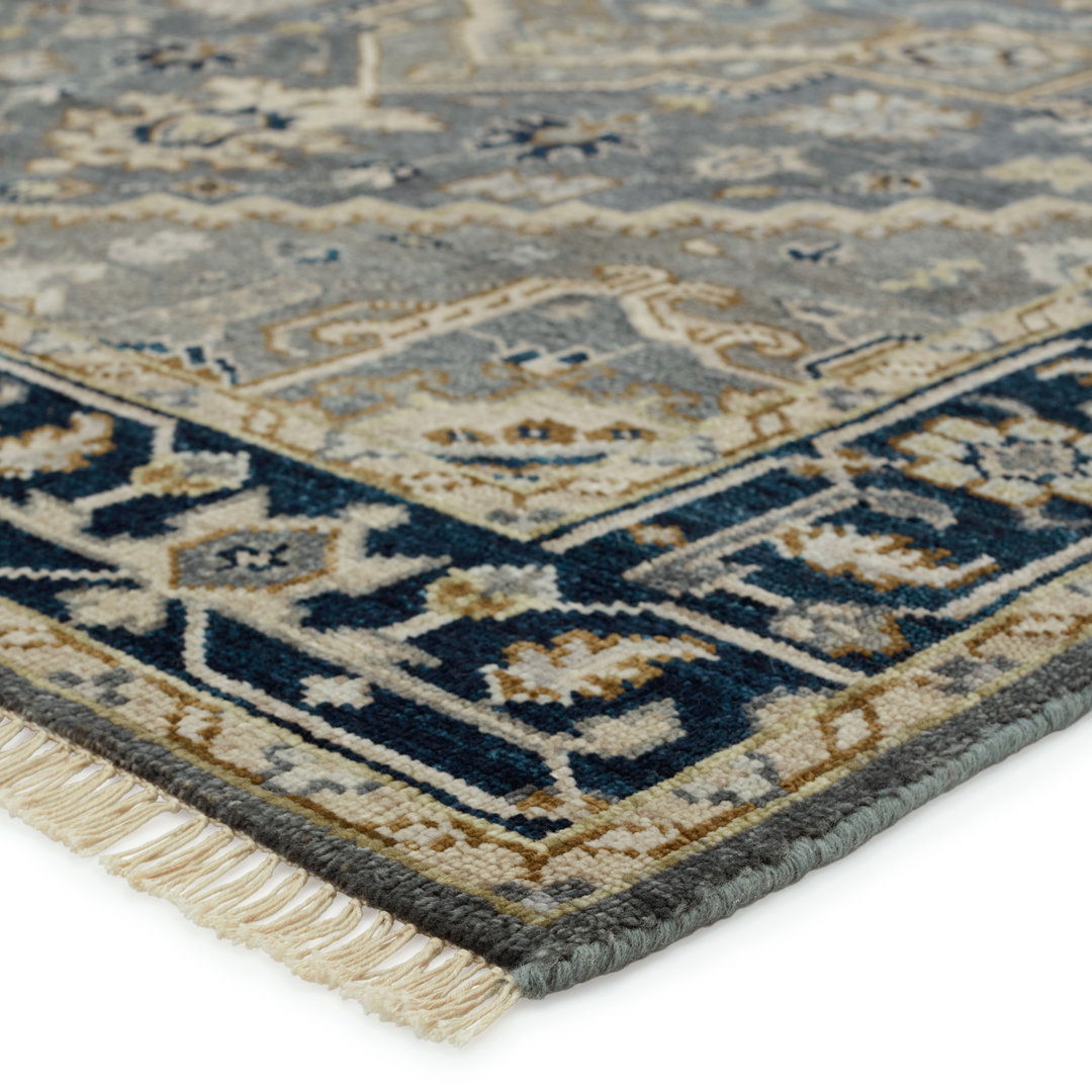 Jaipur Living Andrews Handknotted Medallion Gray Brown Area Rug large image 