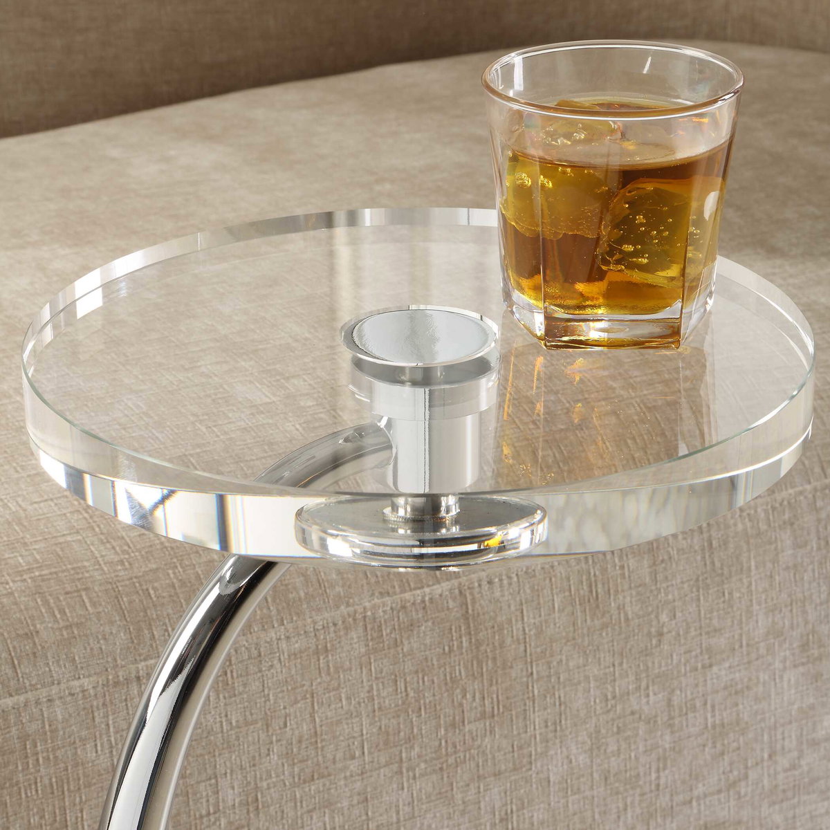 Waveney Nickel Drink Table, Side & End Table by Uttermost, 11.5" width x 24" height x 11.5" depth View 9