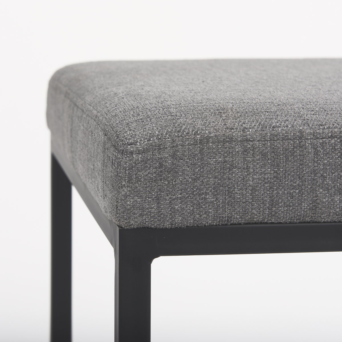 Frodo Backless 26.4in Seat Counter Stool | Gray Fabric with Black Iron, Counter & Bar Stool by Mercana, 16.54" length x 16.54" width x 26.38" height View 8