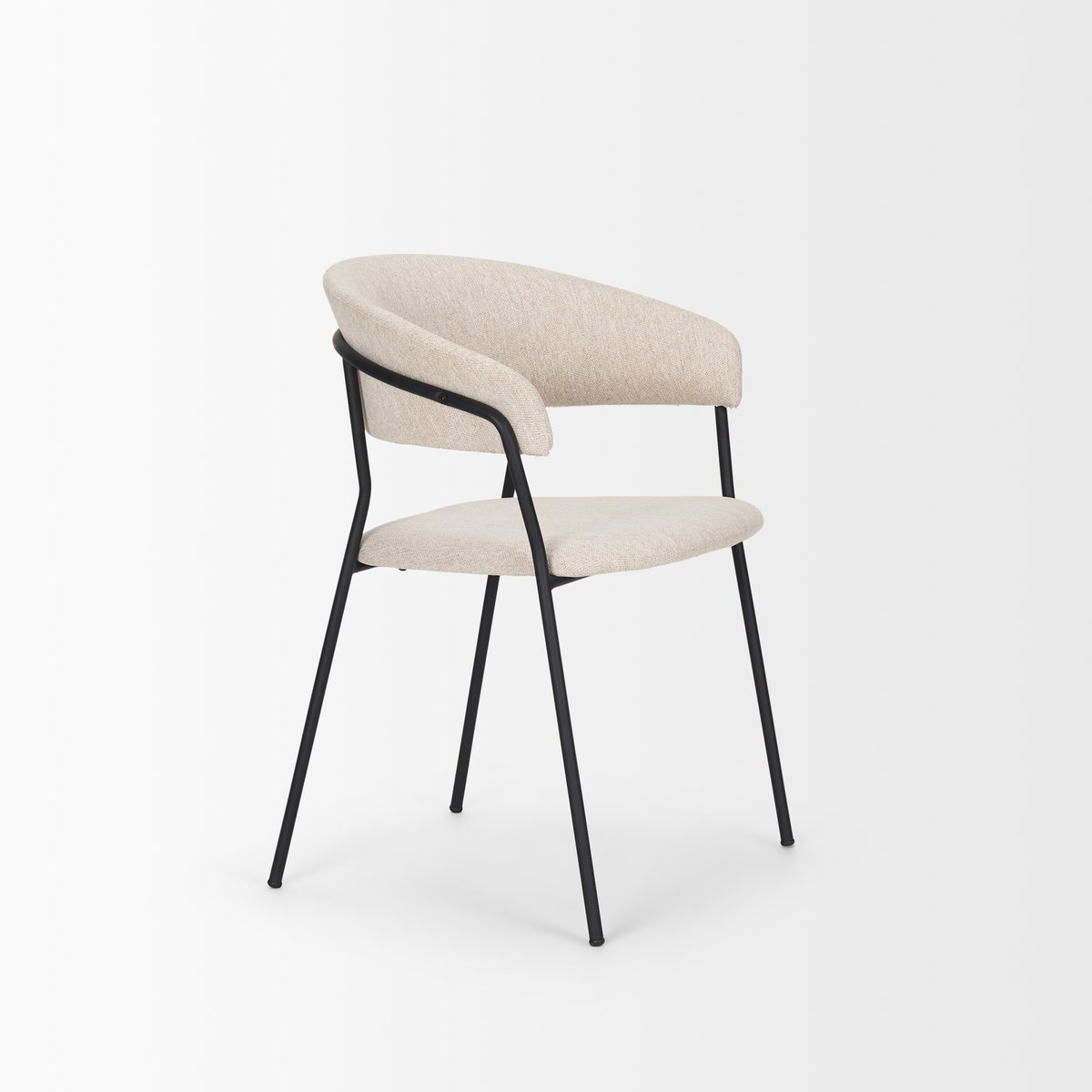 Carolyn Contoured Back Dining Side Chair | Oatmeal Fabric with Metal, Dining Chair by Mercana, 20.5" length x 23.75" width x 31" height View 11