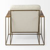 Watson Cream Fabric Wrap Gold Metal Frame Accent Chair, by Mercana, 30" length x 34.25" width x 29.13" height thumbnail 8