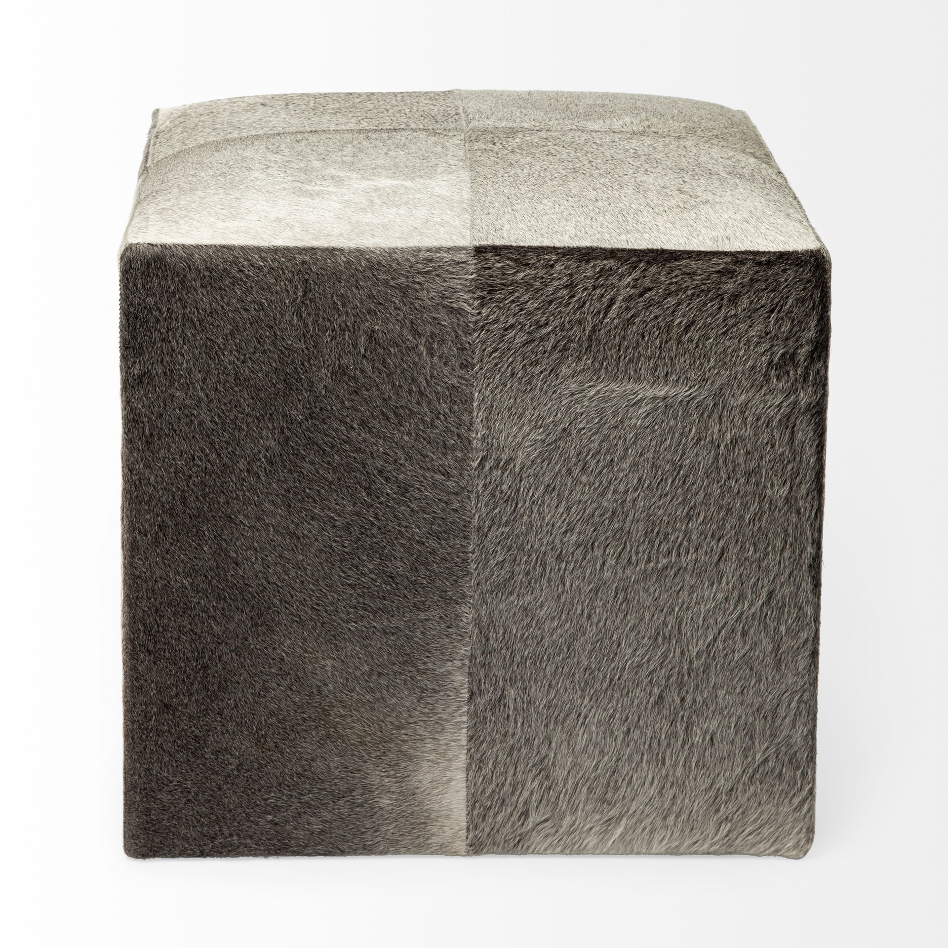 Zahavi I 20' Grey-toned hair-on-hide ottoman large image 