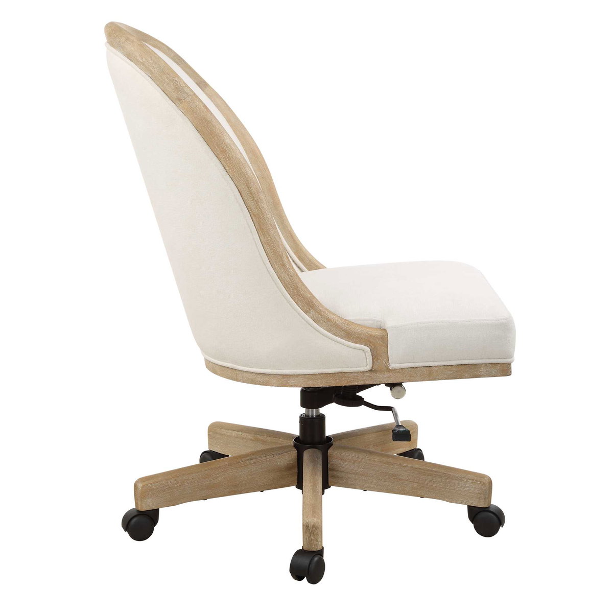 Lithe Light Oak Desk Chair, Accent Chair by Uttermost, 22.5" width x 37.5" height x 26.5" depth View 6