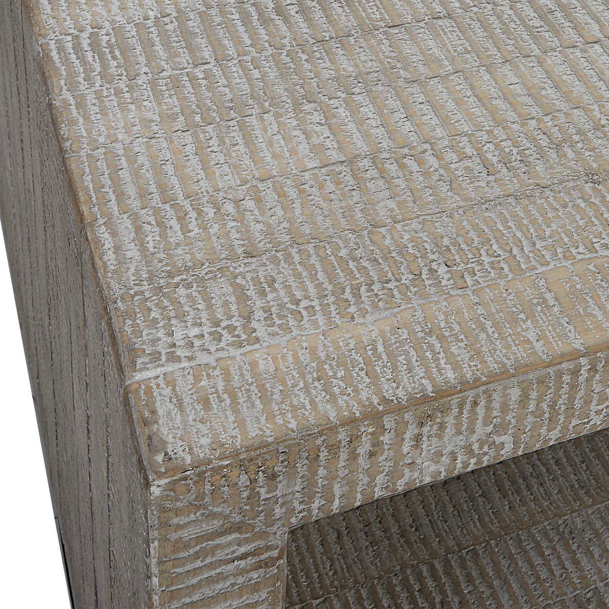 Bosk White Washed Coffee Table, by Uttermost, 53.87" width x 18.12" height x 29.87" depth View 7