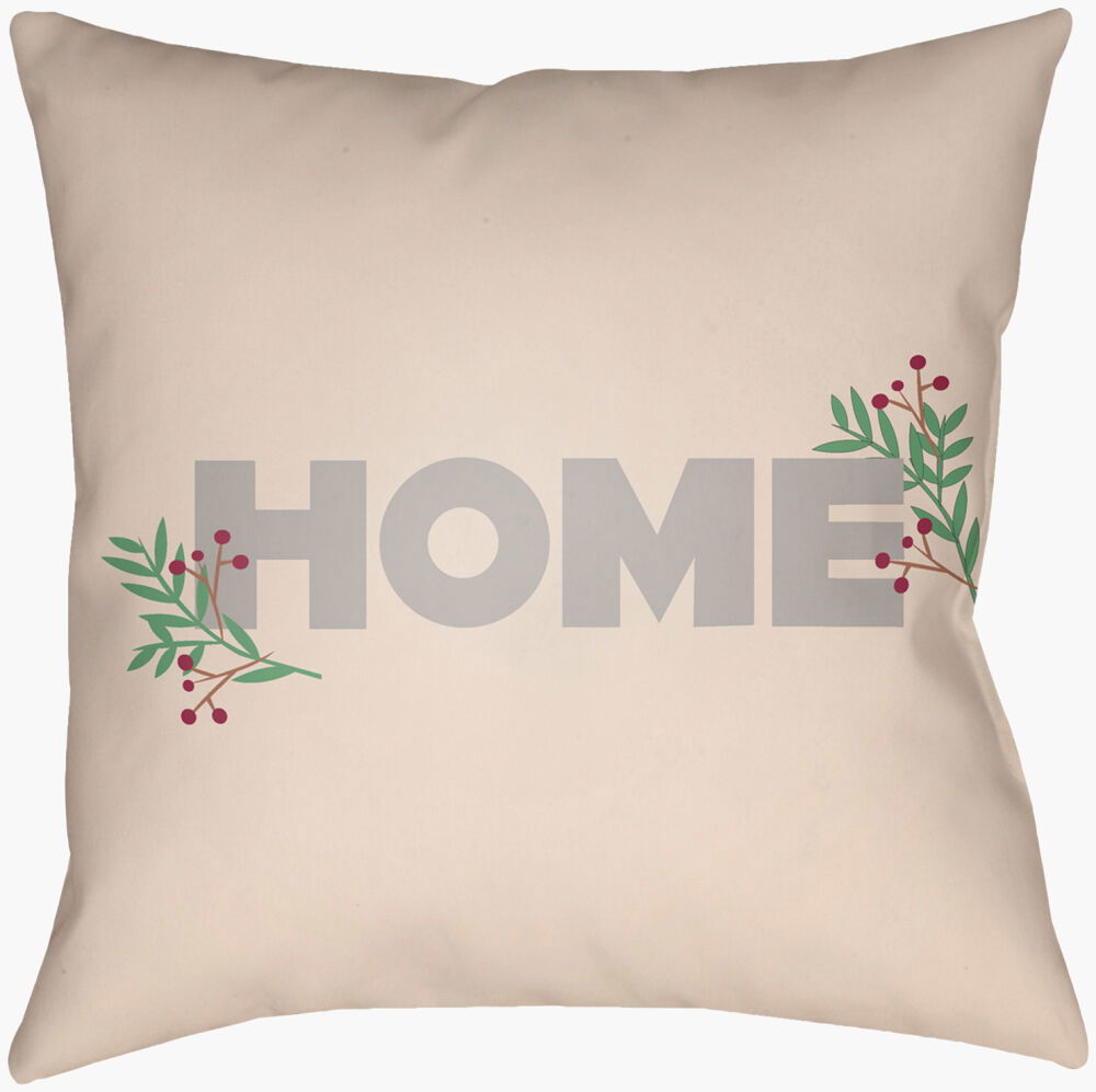 Holiday Home Accent Pillow, Decorative Pillow by Surya, 16" length x 16" width