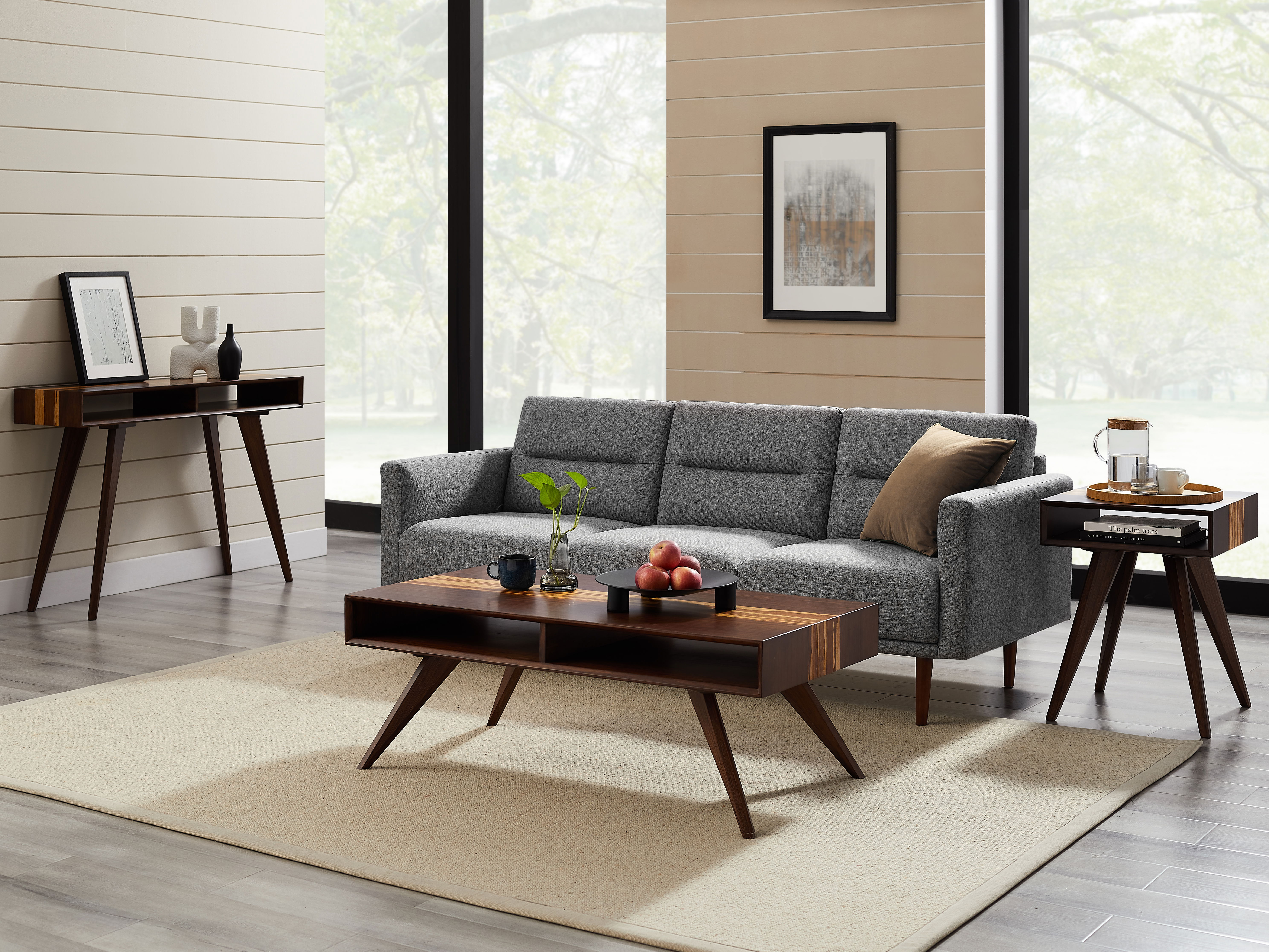 Azara Tiger Console Table, Sable, Living Room by Greenington, 14" length x 46" width x 32.5" height View 6