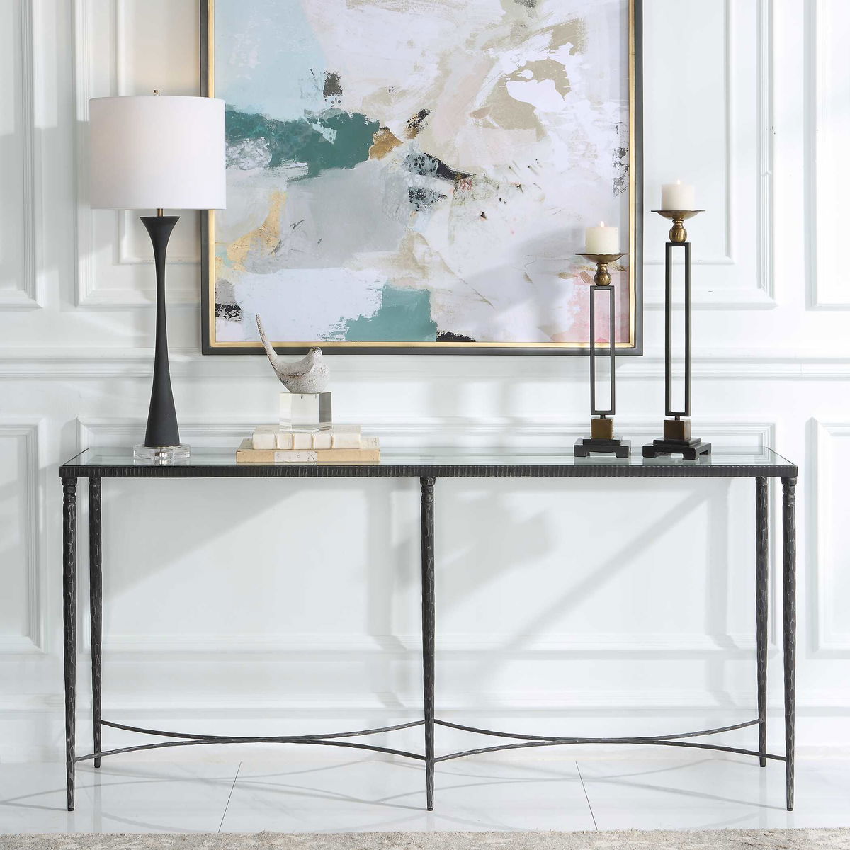 Washington Console Table, by Uttermost, 63.4" width x 30.3" height x 14.2" depth View 5