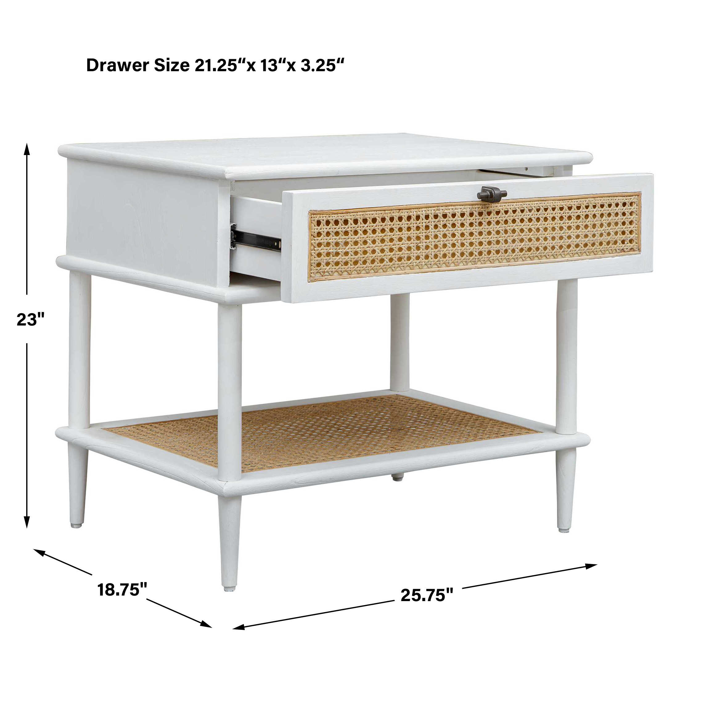 Coast White Rattan Side Table large image 