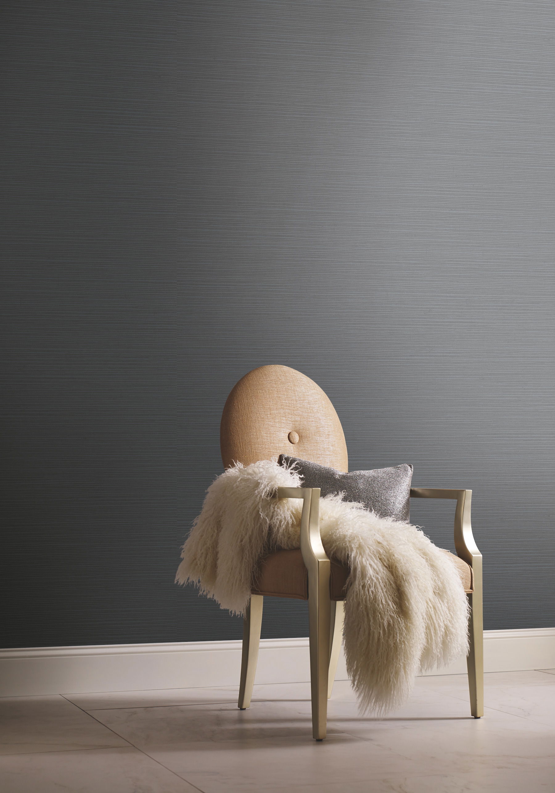 Shining Sisal Grey Metallic Wallpaper, by York Wall, 33' length x 1'9" width x 0.02" depth View 5