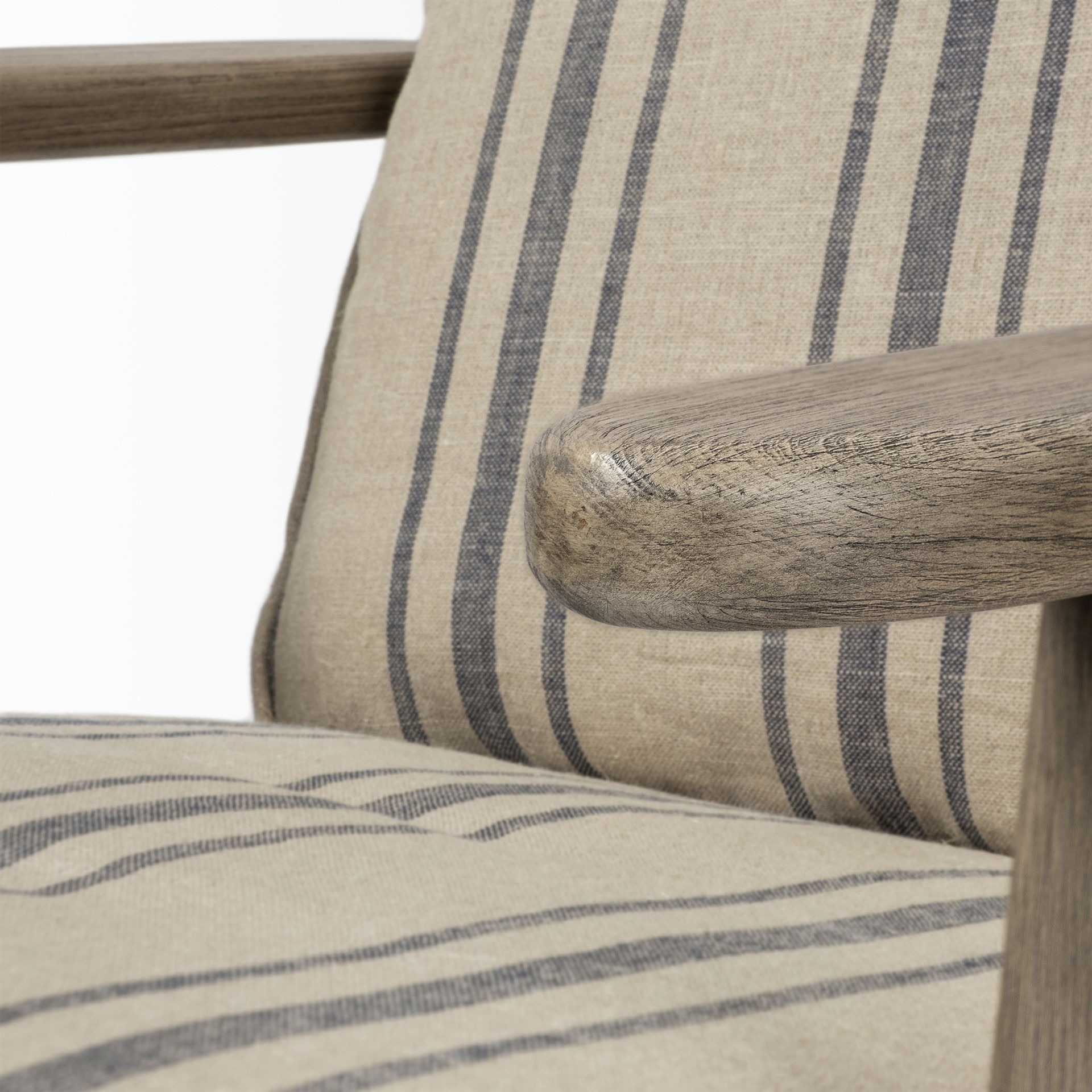 Olympus III Striped Brown Jute Wrapped Wooden Frame Accent Chair, by Mercana, 28" length x 31" width x 32" height View 8