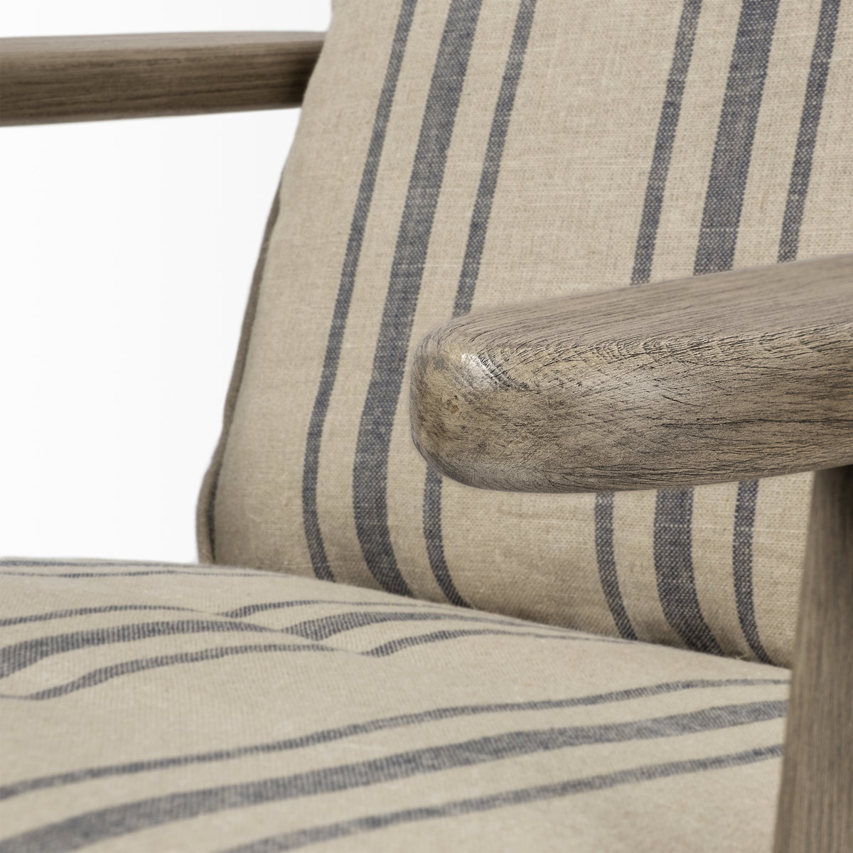 Olympus III Striped Brown Jute Wrapped Wooden Frame Accent Chair, by Mercana, 28" length x 31" width x 32" height View 8