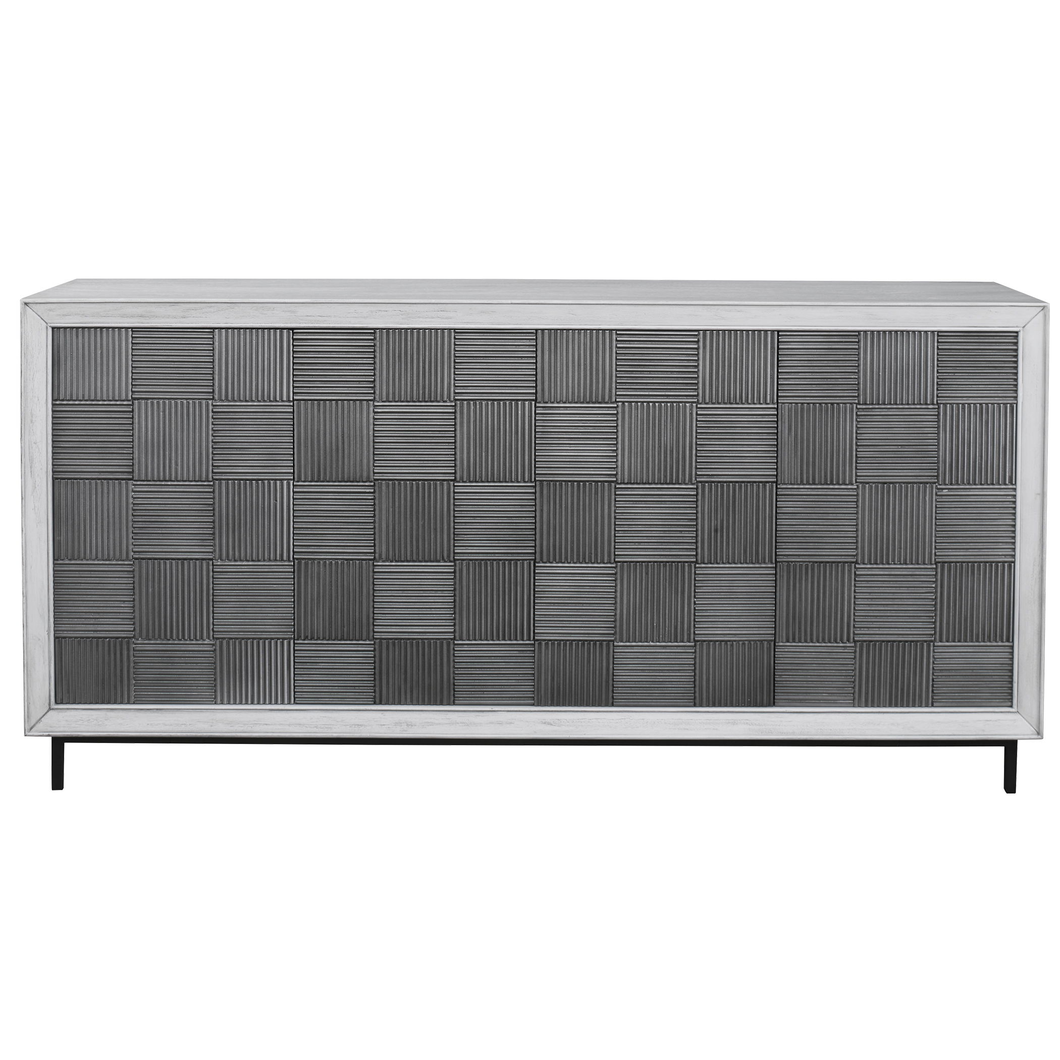 Checkerboard 4 Door Gray Cabinet Checkerboard 4 Door Gray Cabinet large image