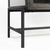 Arelius  36L x 18W Black-Brown Wood, Black Metal Base with 2 Glass Doors Accent Cabinet thumbnail 12