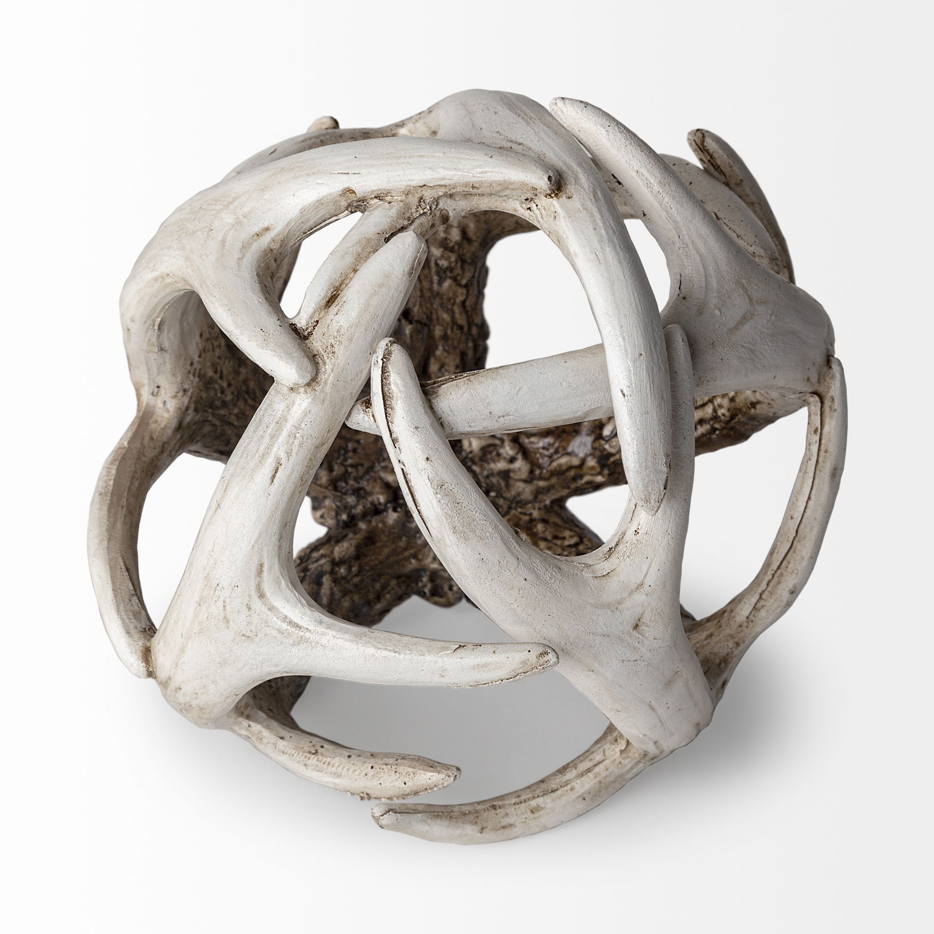 Ramus I (Small) 5L x 5W Brown Antler Shaped Decorative Resin Orb Ball large image 