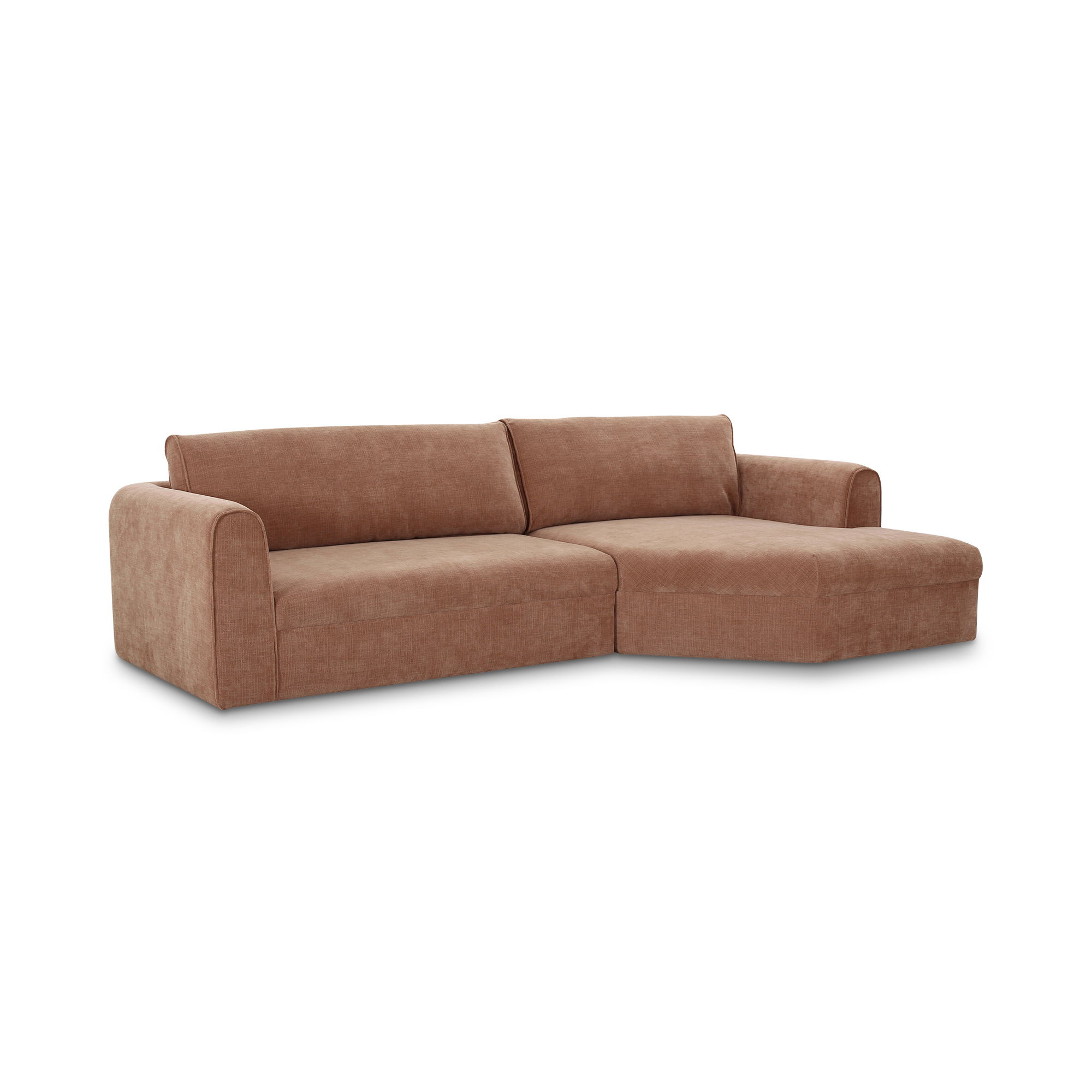 Madrid Right Sectional Heritage Pink, Sectional Sofa by Moe's Home, 112" width x 33.5" height x 65" depth View 2