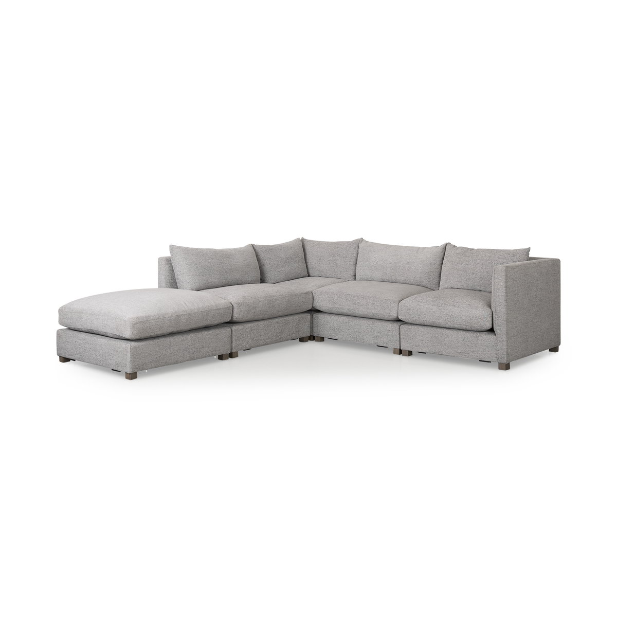 Valence  Medium Gray Full Size Ottoman Sectional Piece, Sectional Sofa by Mercana, 38.58" length x 38.58" width x 17.72" height View 13