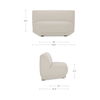 Fraser Wedge Slipper Chair Off White, Accent Chair by Moe's Home, 62.5" width x 31.5" height x 34.3" depth thumbnail 8