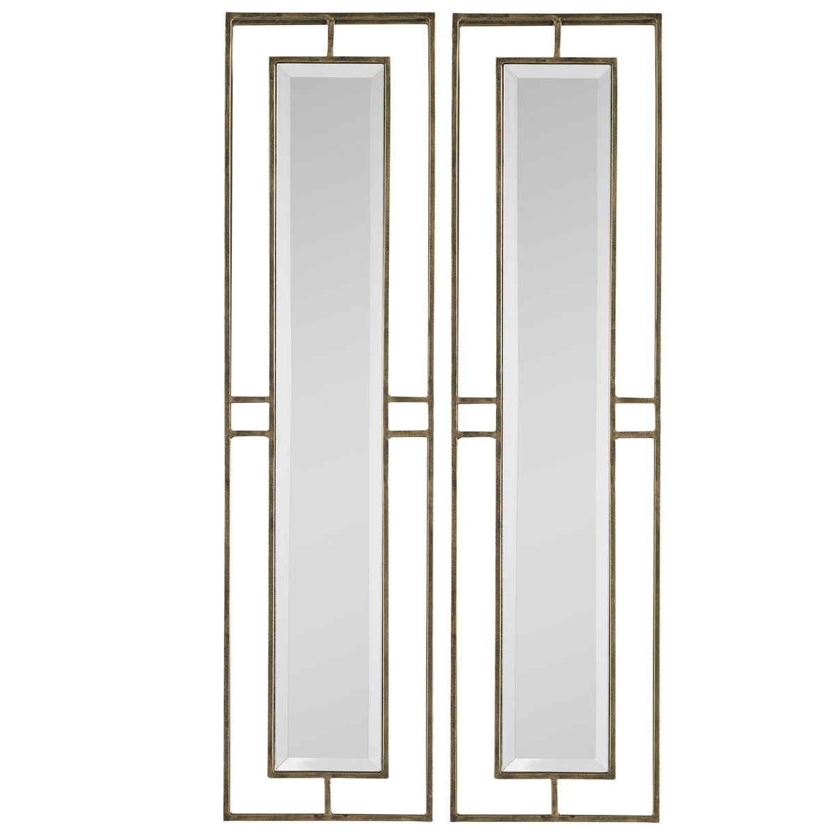 Rutledge Gold Mirrors Set/2, by Uttermost, 7.75" width x 30" height x 1.75" depth View 1