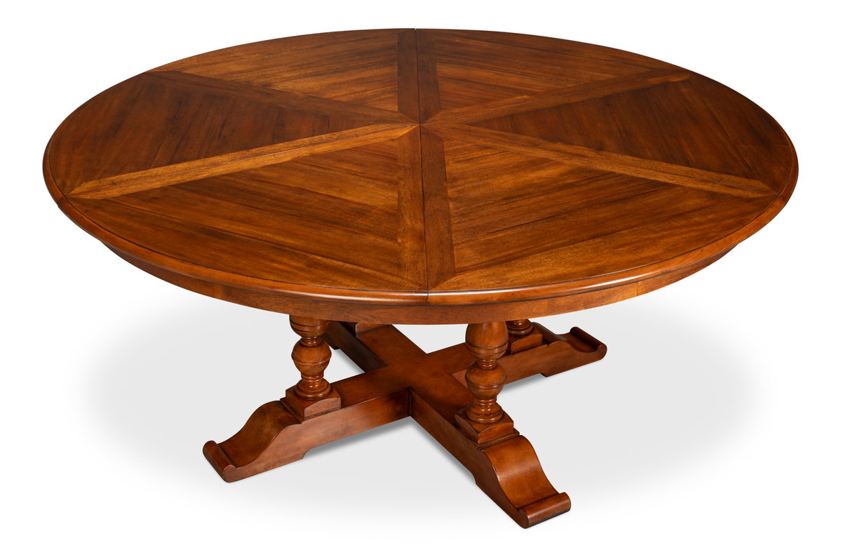 Walnut Jupe Dining Table  Ex-Large, by Sarreid, 6'8" length x 6'8" width x 2'6" height View 12