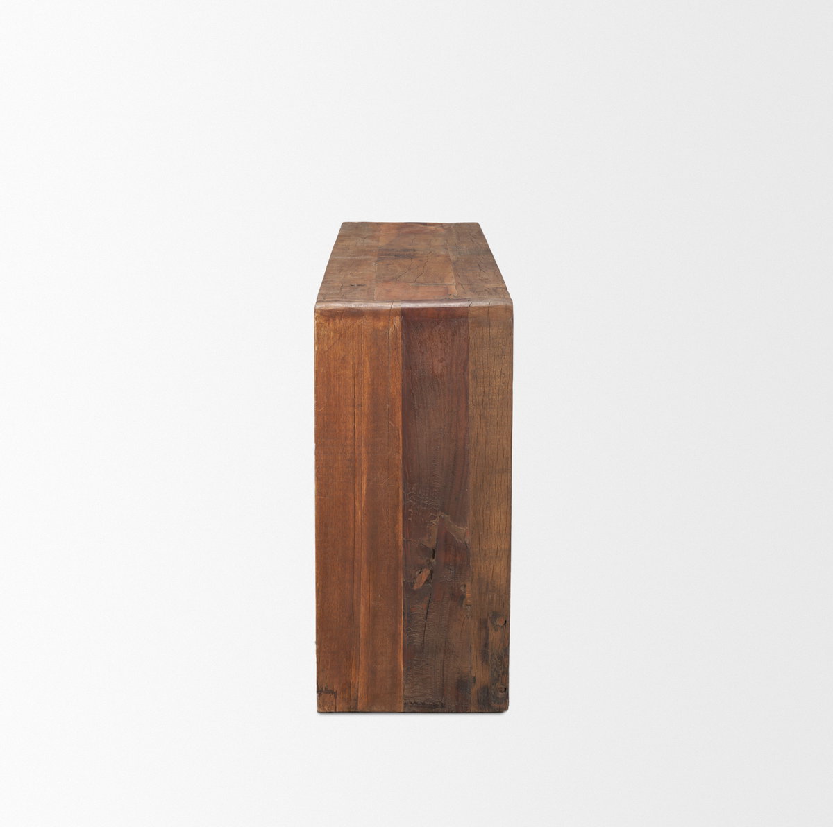 Estelle Rustic Brown Reclaimed Wood Console Table, by Mercana, 60" length x 14" width x 30" height View 7